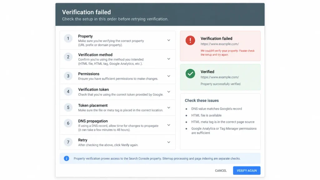 Check If Search Console Verification Fails