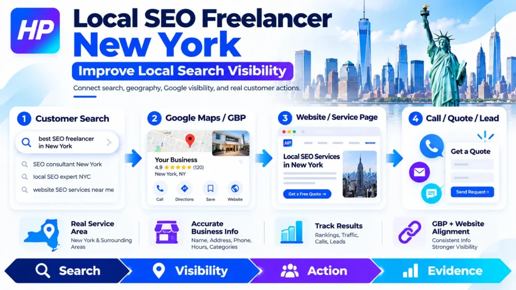 New York Local SEO Workflow Infographic